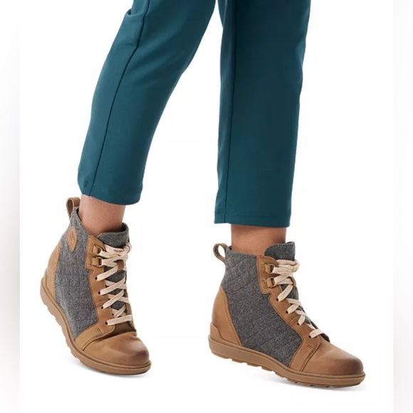 Sorel Evie II NW Lace Boots Women's Size 8.5 Velvet Tan/Gray - Picture 1 of 13
